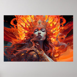 Schönes Frauenportrait Bezaubernd Poster