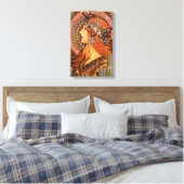 Schönes Frauenprofil - Mucha Leinwanddruck (Insitu (Schlafzimmer))