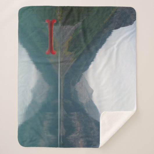 Schönes Friedlicher See Red Canoe Boat Sherpadecke (Vorderseite)