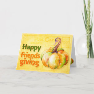 Schönes Friendsgiving-Erntedankfest Vintage-Postka Karte