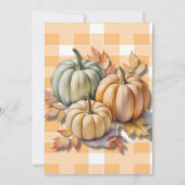 Schönes Friendsgiving Kürbisse & Herbstblätter Einladung (Rückseite)