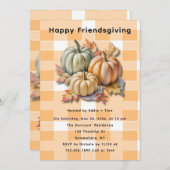 Schönes Friendsgiving Kürbisse & Herbstlaub Einladung (Vorne/Hinten)