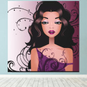 Schönes Friseur Girl 2 Wrapped Canvas Leinwanddruck (Insitu (Holzboden))