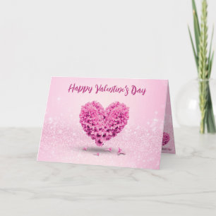 Schönes Frohes Valentinstag Rosa Hyazinthen-Herz Karte