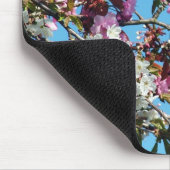 Schönes Frühlingsrosa, Blüte der weißen Kirsche Mousepad (Ecke)