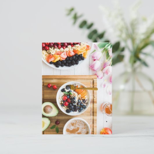schönes Frühstück Postkarte (Stehend Vorderseite)