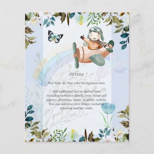 Schönes Fun Pilot Kinderspielgeräte Einladungen Flyer (Hinten)