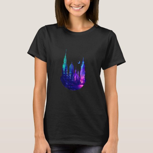 Schönes Galaxy-Holzschloss T-Shirt (Vorderseite)