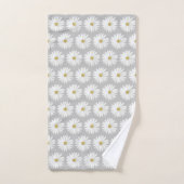 Schönes Gänseblümchen-Blumenmuster auf Hellgrau Badhandtuch Set (Handtuch)