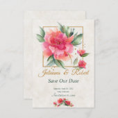 Schönes Gartenbudget für Rose Save The Date (Vorne/Hinten)