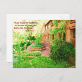 Schönes Gartenparadies Foto mit Bibelverse Postkarte (Vorne/Hinten)