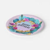 Schönes Geburtstagsblumenreich Pappteller (Schrägansicht)