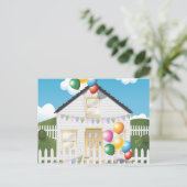 Schönes Geburtstagshaus mit Baloons Postkarte (Stehend Vorderseite)