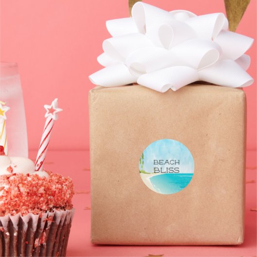 Schönes Gefühl Schöner Strand Bliss Runder Aufkleber (Party)