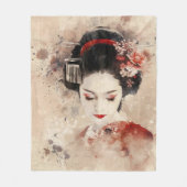 Schönes Geisha Portrait Fleecedecke (Vorderseite)