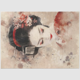 Schönes Geisha Portrait Seidenpapier