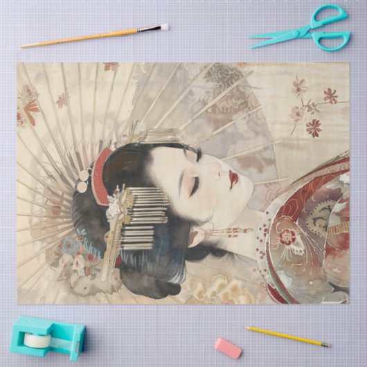 Schönes Geisha Portrait Seidenpapier (Basteln)