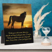 Schönes Geist-Gedächtnisgedicht Pferd im Sonnenunt Fotoplatte (Seite)