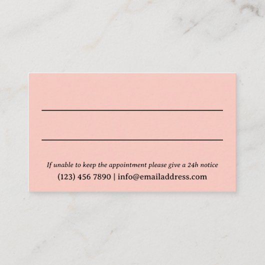 Schönes gelbes blaues Korallen-Blumenlogo Terminkarte (Rückseite)