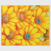 Schönes gelbes Blume Muster Geschenkpapier (Flach)