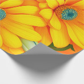 Schönes gelbes Blume Muster Geschenkpapier (Ecke)