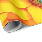Schönes gelbes Blume Muster Geschenkpapier (Rolleneckpunkt)