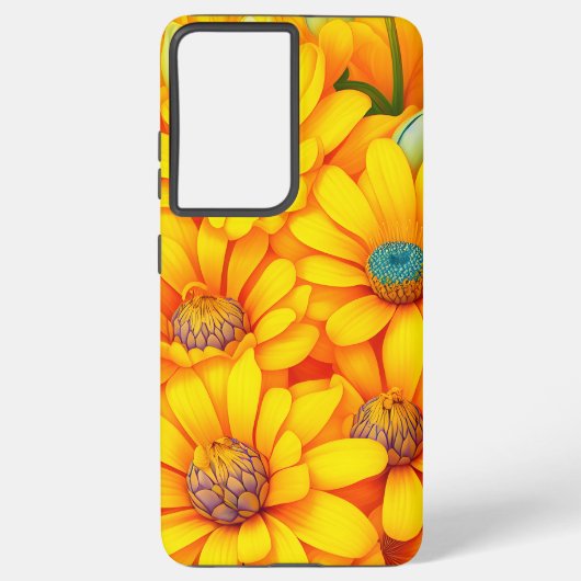 Schönes gelbes Blume Muster Samsung Galaxy Hülle (Rückseite)