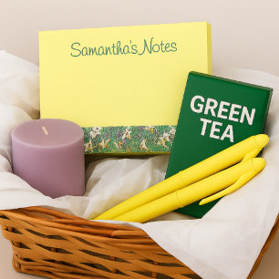 Schönes gelbes Blumendesign mit Lippengrenzen Post-it Klebezettel