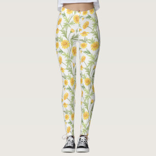 Schönes gelbes Daisy-Blume-Muster Leggings