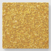 Schönes gelbes Glitzer-Muster Steinuntersetzer (Vorderseite)