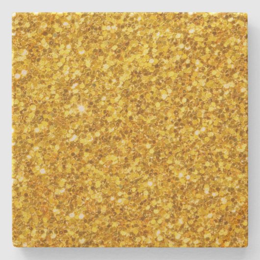 Schönes gelbes Glitzer-Muster Steinuntersetzer (Vorderseite)