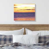 Schönes, gelbes, goldgelbes Sonnenuntergang Ozean Leinwanddruck (Insitu (Schlafzimmer))