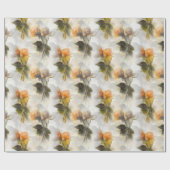 Schönes gelbes Rose-Blume-Muster Geschenkpapier (Flach)