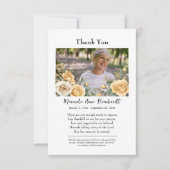 Schönes Gelbes Roses Foto Orthodoxe Beerdigung Dankeskarte (Vorderseite)