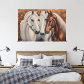 Schönes Gemälde von Pferden Leinwanddruck (Insitu (Schlafzimmer))