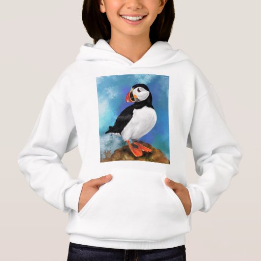 Schönes Gemälde von Puffin Bird Migning - Hoodie (Vorderseite)