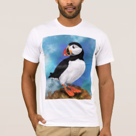 Schönes Gemälde von Puffin Bird Migning - T-Shirt