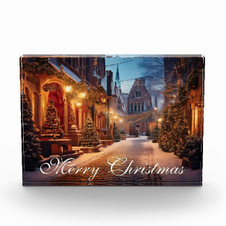 Schönes, gemütliches Weihnachtsmotiv in einer trau Fotoblock