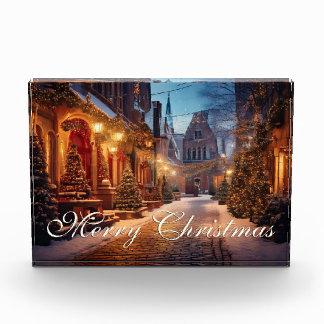 Schönes, gemütliches Weihnachtsmotiv in einer trau Fotoblock