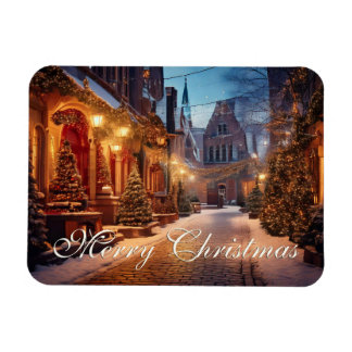 Schönes, gemütliches Weihnachtsmotiv in einer trau Magnet