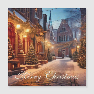 Schönes, gemütliches Weihnachtsmotiv in einer trau Magnetkarte