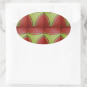 Schönes geometrisch goldgelbes Muster Ovaler Aufkleber (Tasche)