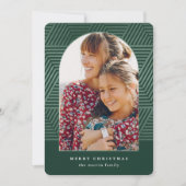 Schönes geometrisches Muster Grün Foto Weihnachten (Vorderseite)