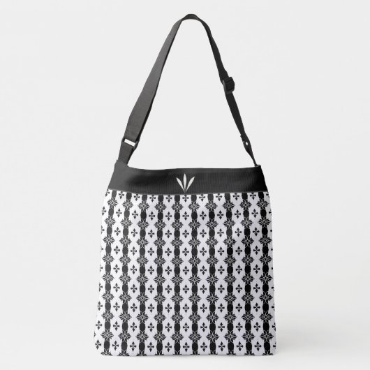 Schönes geometrisches Muster in Schwarz und Weiß Tragetaschen Mit Langen Trägern (Rückseite)