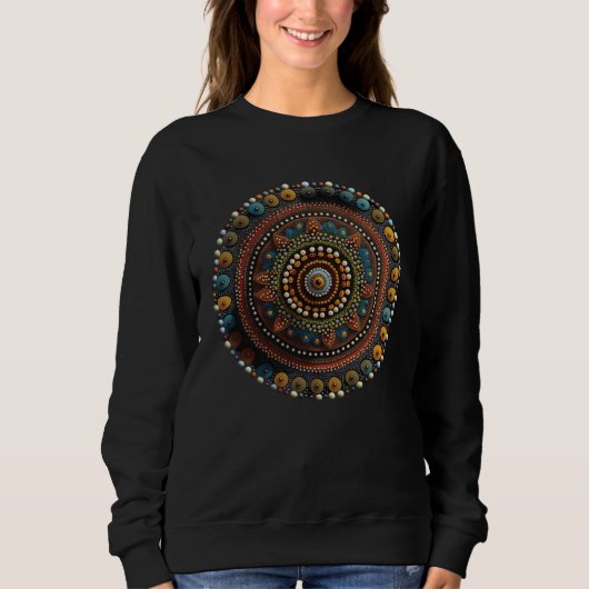 Schönes geometrisches Punkt-Mandala 1 Sweatshirt (Vorderseite)