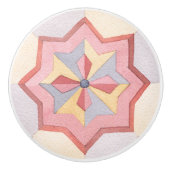 Schönes geometrisches Retromuster in Aquarellfarbe Keramikknauf (Vorderseite)