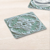 Schönes, gepflastertes, weißes, helles Grün Rechteckiger Pappuntersetzer (angewinkelt)