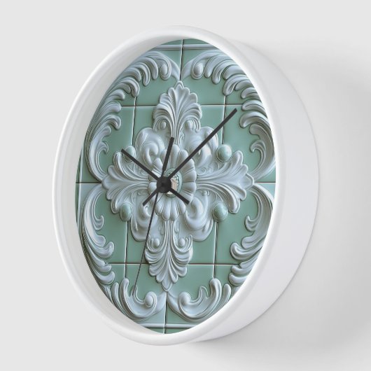 Schönes, gepflastertes, weißes, helles Grün Uhr (Winkel)