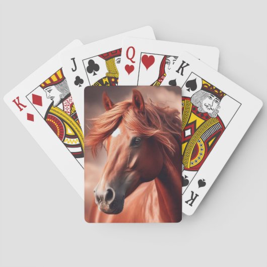Schönes gepflegtes Pferd Spielkarten (Rückseite)