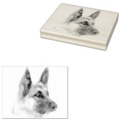 Schönes German Shepherd Dog Portrait Gummistempel (Stempel)